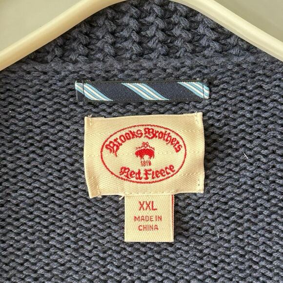 Brooks Brothers Red Fleece Men's Shawl Solid Cardigan XXL blue knit - Picture 3 of 7